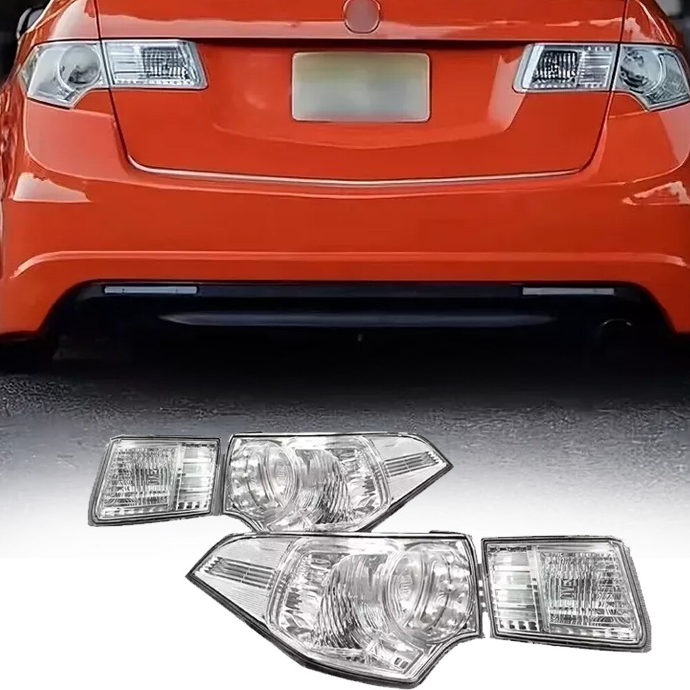 4PCS Crystal Clear Lens Brake Tail Light Turn Signal Cover For TSX CU2/CW2 09-14