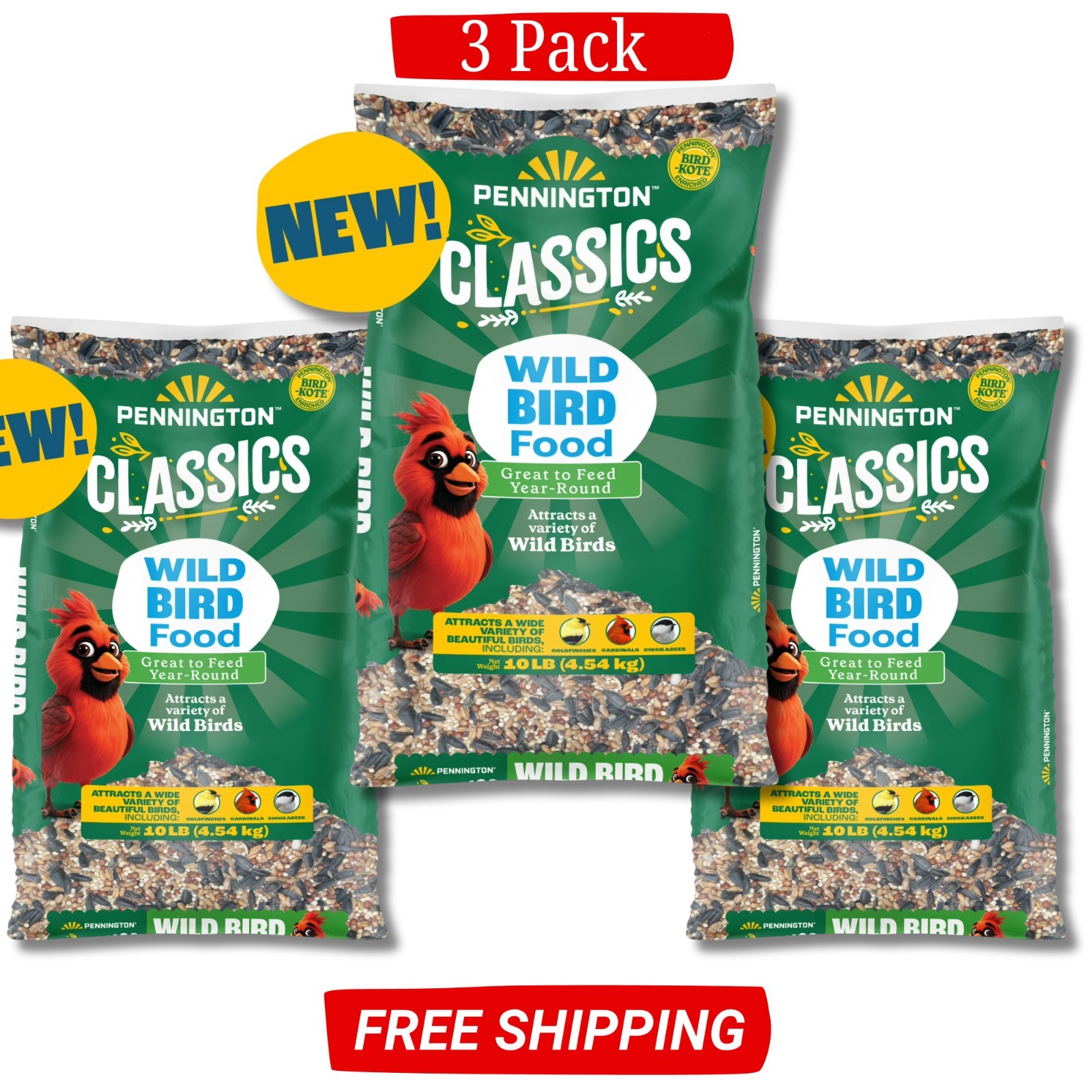 Pennington Classic Wild Bird Feed and Seed Bag 30 lb. Birds Food Pennington Classic Wild Bird Feed and Seed Bag 30 lb. Birds Food