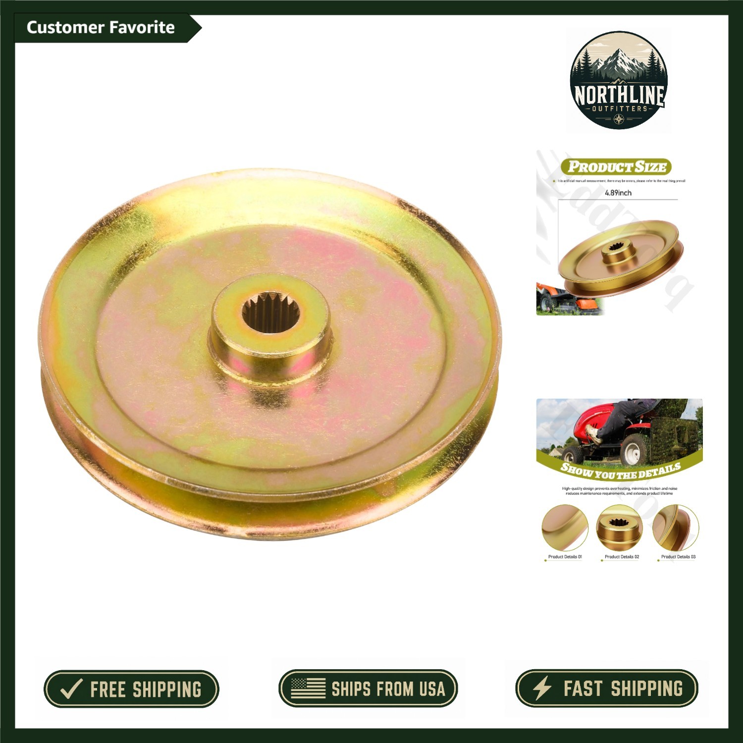 Long-Lasting Golden Drive Pulley for John Deere X300, X304 Lawn Tractors Long-Lasting Golden Drive Pulley for John Deere X300, X304 Lawn Tractors