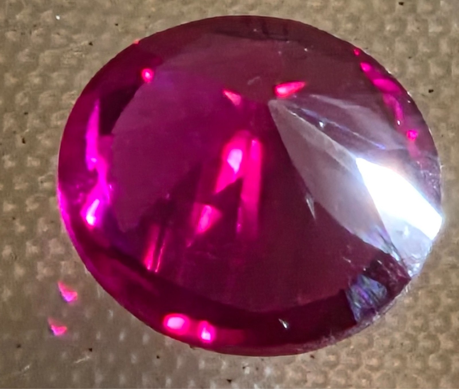 Vintage Lindenwold 1 CT Synthetic Ruby Brilliant Cut LR002 Original Package
