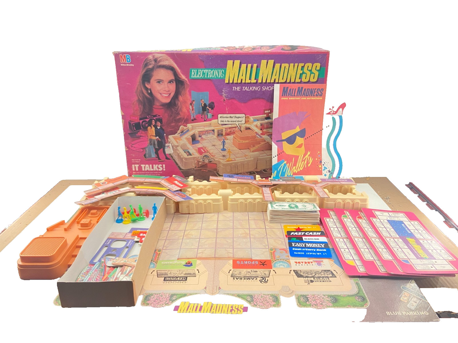 🛍️ Vintage 1989 Mall Madness Electronic Board Game ~ Milton Bradley ~ READ