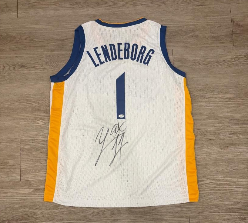 Yaxel Lendeborg Signed Golden State Warriors #1 Custom Jersey JSA COA