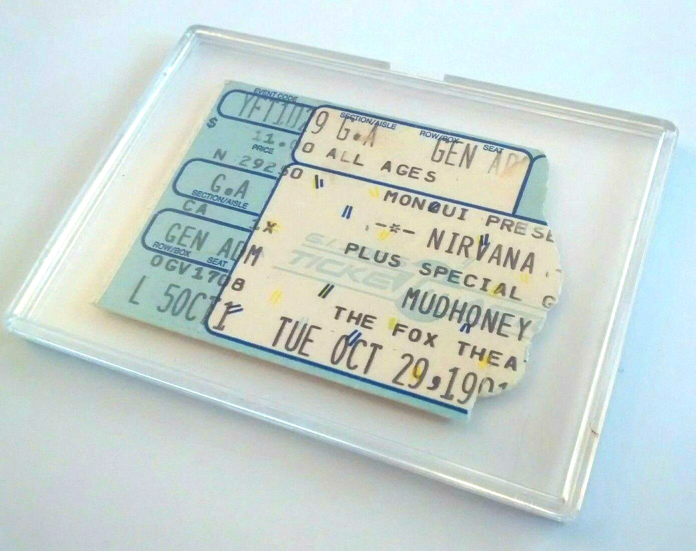 NIRVANA Ticket Stub 1991 MUDHONEY Portland Kurt Cobain Seattle GRUNGE RARE
