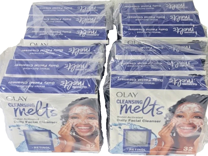 (Lot of 12) 32-count Olay Cleansing Melts Daily Facial Cleansers 384 Pads Total