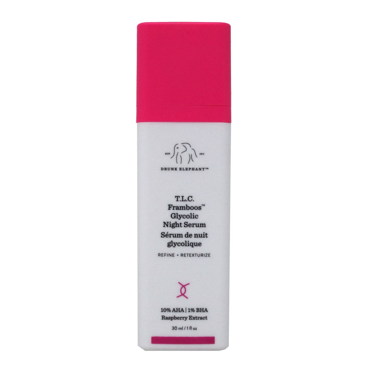 Drunk Elephant T.L.C. Framboos Glycolic Night Serum 1 oz 812343032781 Drunk Elephant T.L.C. Framboos Glycolic Night Serum 1 oz 812343032781