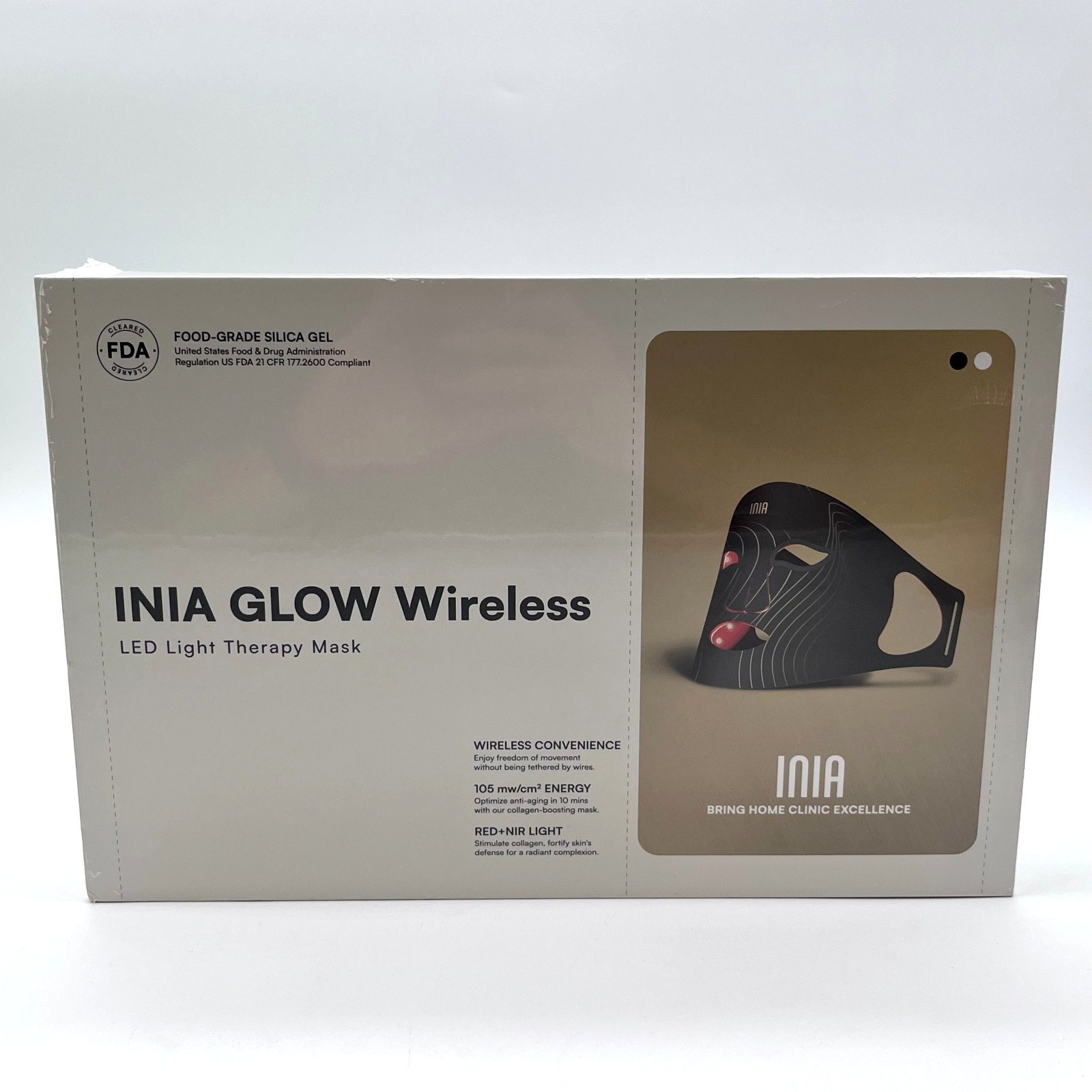 INIA GLOW Wireless LED Light Therapy Mask Pink Red+NIR Light Therapy - Pink