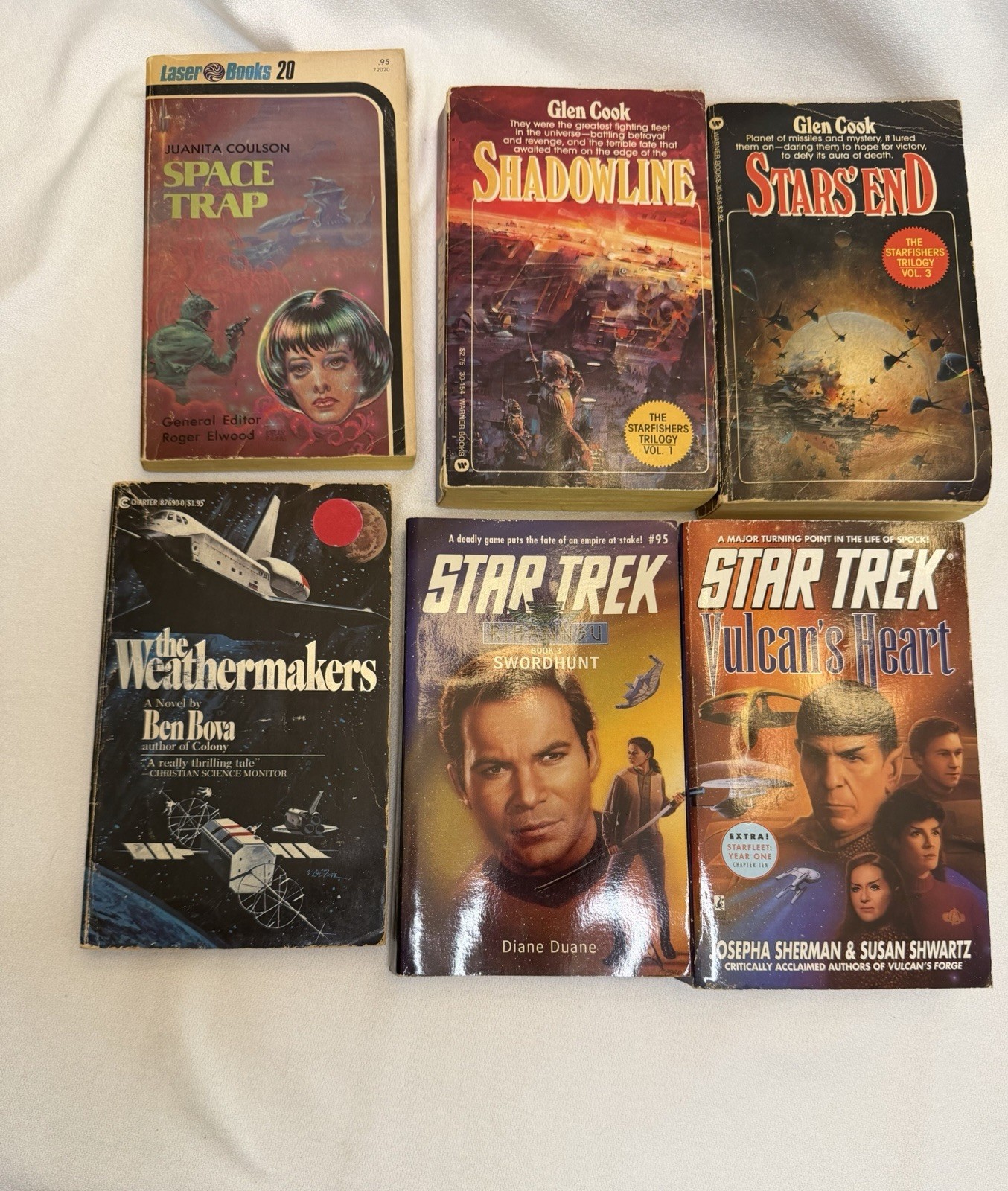 Instant Vintage Sci-Fi Bookshelf Aesthetic Paperback Lot (6 Books) Good