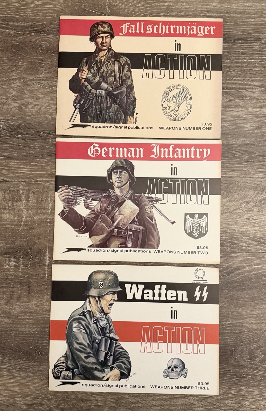 Lot of 3 Squadron Signal Books WWII German Army in Action Weapons Waffen SS