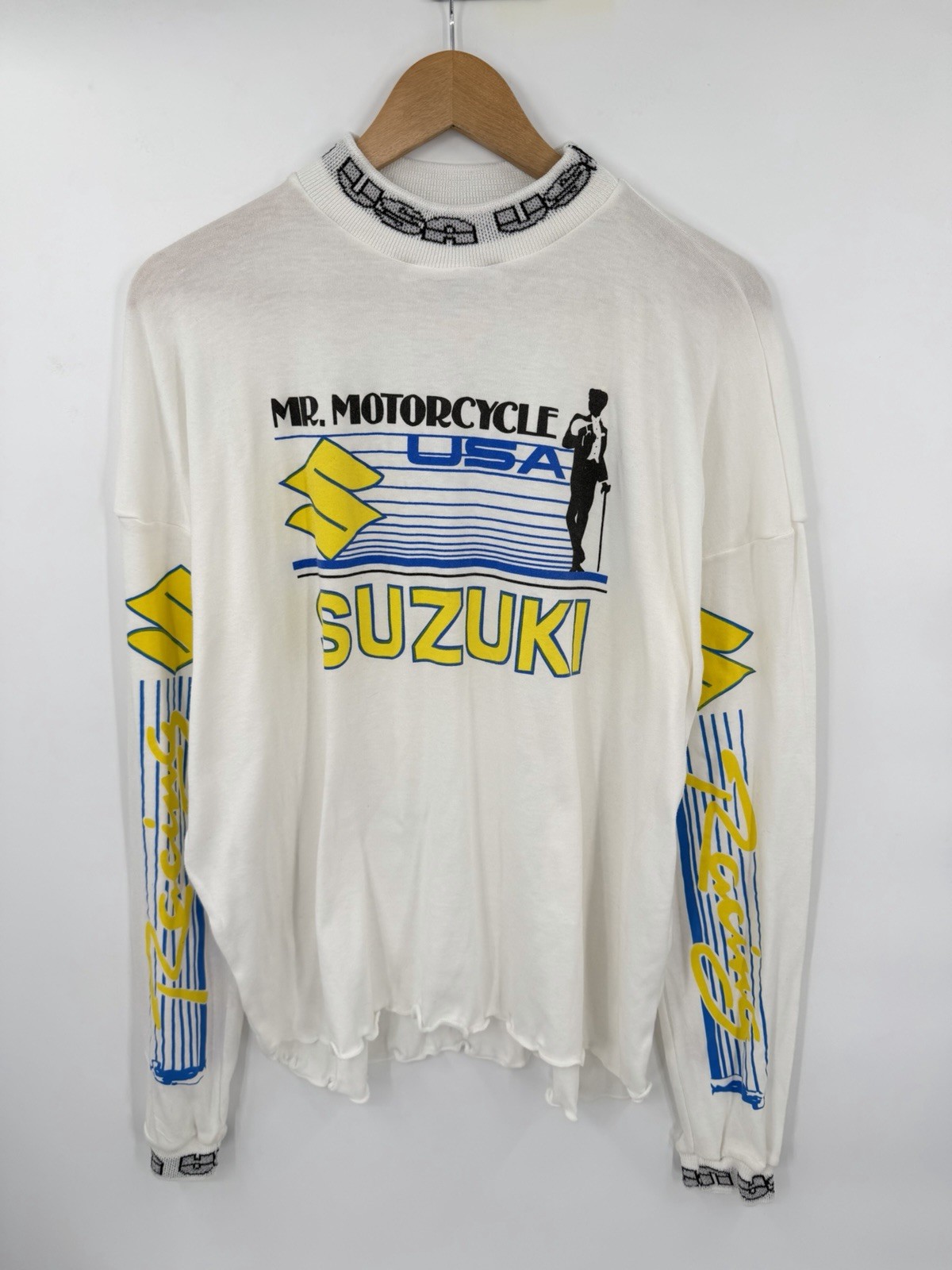 Vintage Suzuki Long Sleeve T-Shirt Size XL USA Made JT Racing Mr. Motorcycle