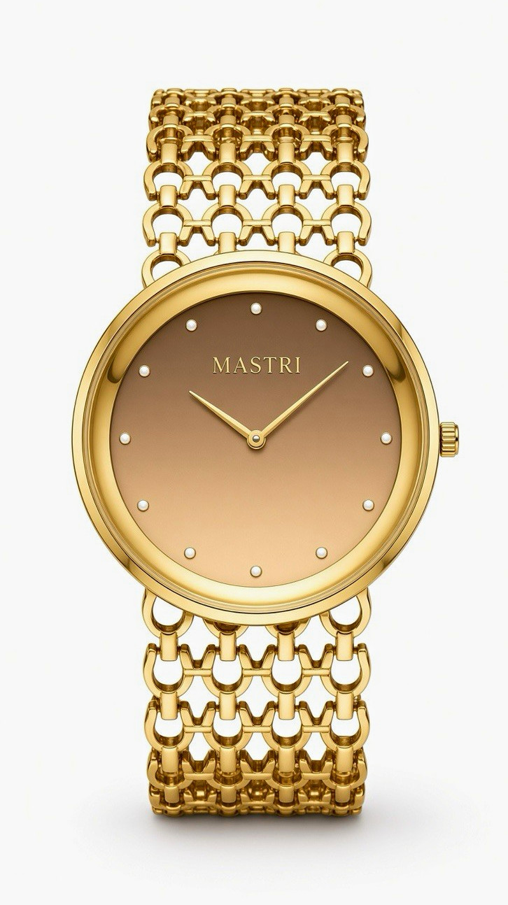 MASTRI Women’s Quartz Analog Wristwatch Gold Dial Gold Metal Bracelet MASTRI Women’s Quartz Analog Wristwatch Gold Dial Gold Metal Bracelet