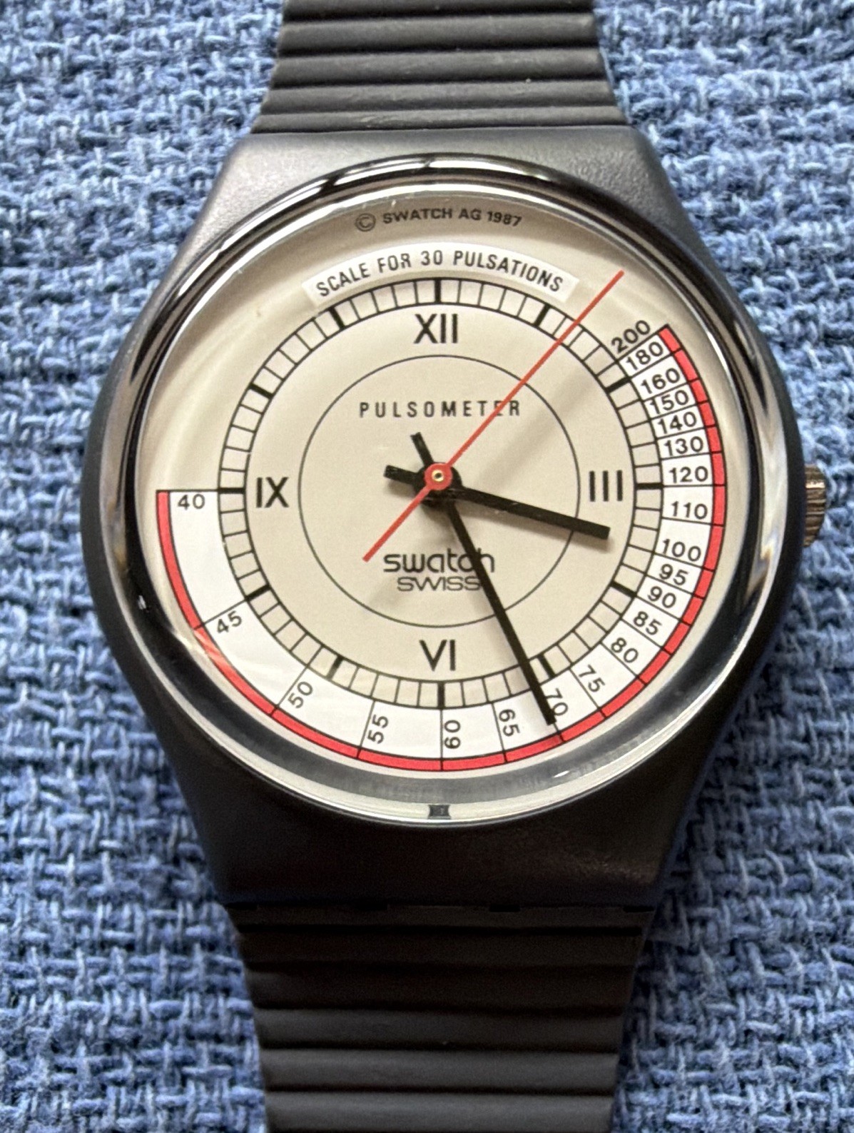 1987 Vintage Swatch Watch Pulsometer GA106 Exc Condition. Mint Works no scratch