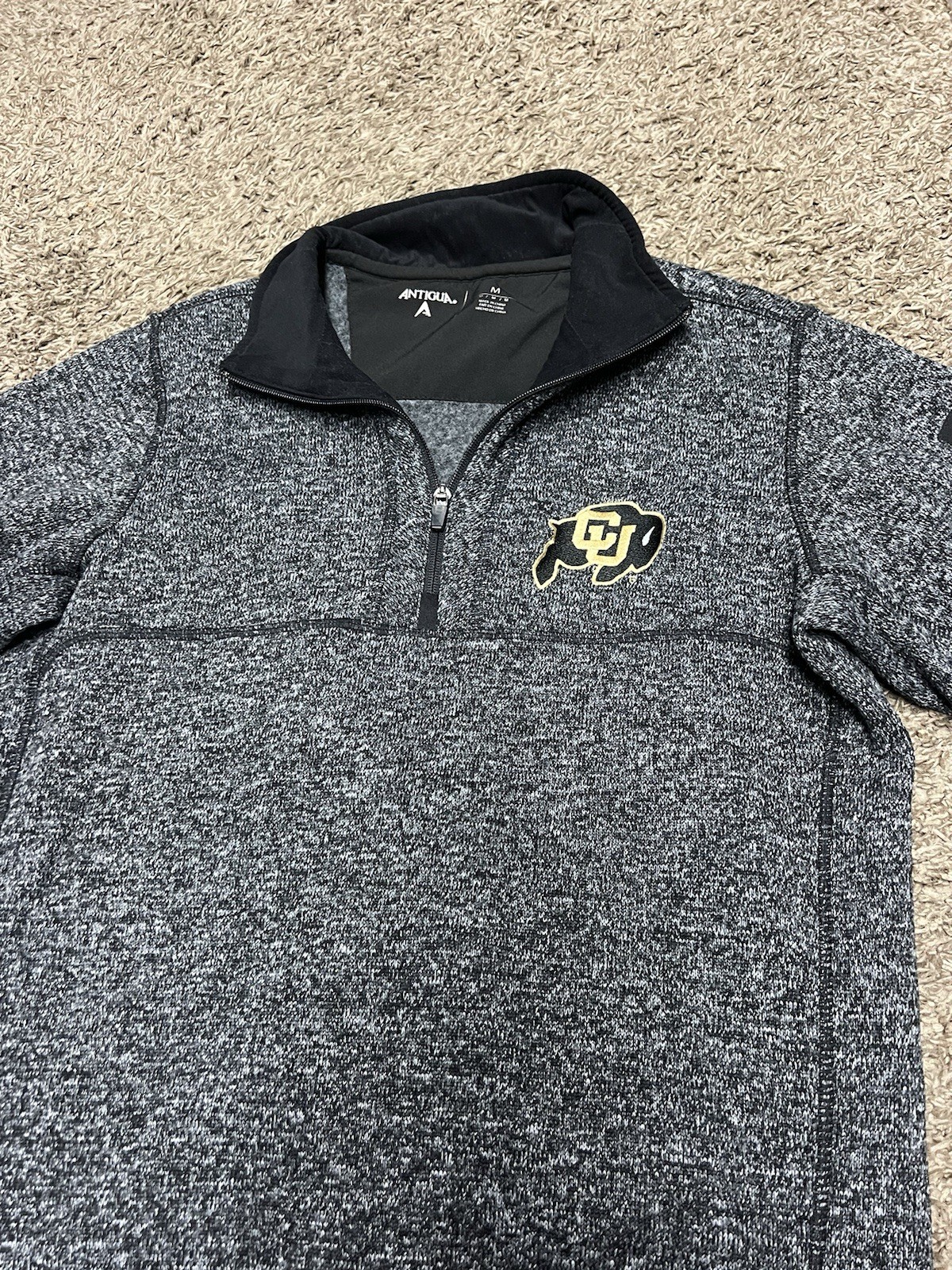 Antigua Colorado Buffaloes Size M Charcoal Fortune 1/4 Zip Pullover Jacket Antigua Colorado Buffaloes Size M Charcoal Fortune 1/4 Zip Pullover Jacket
