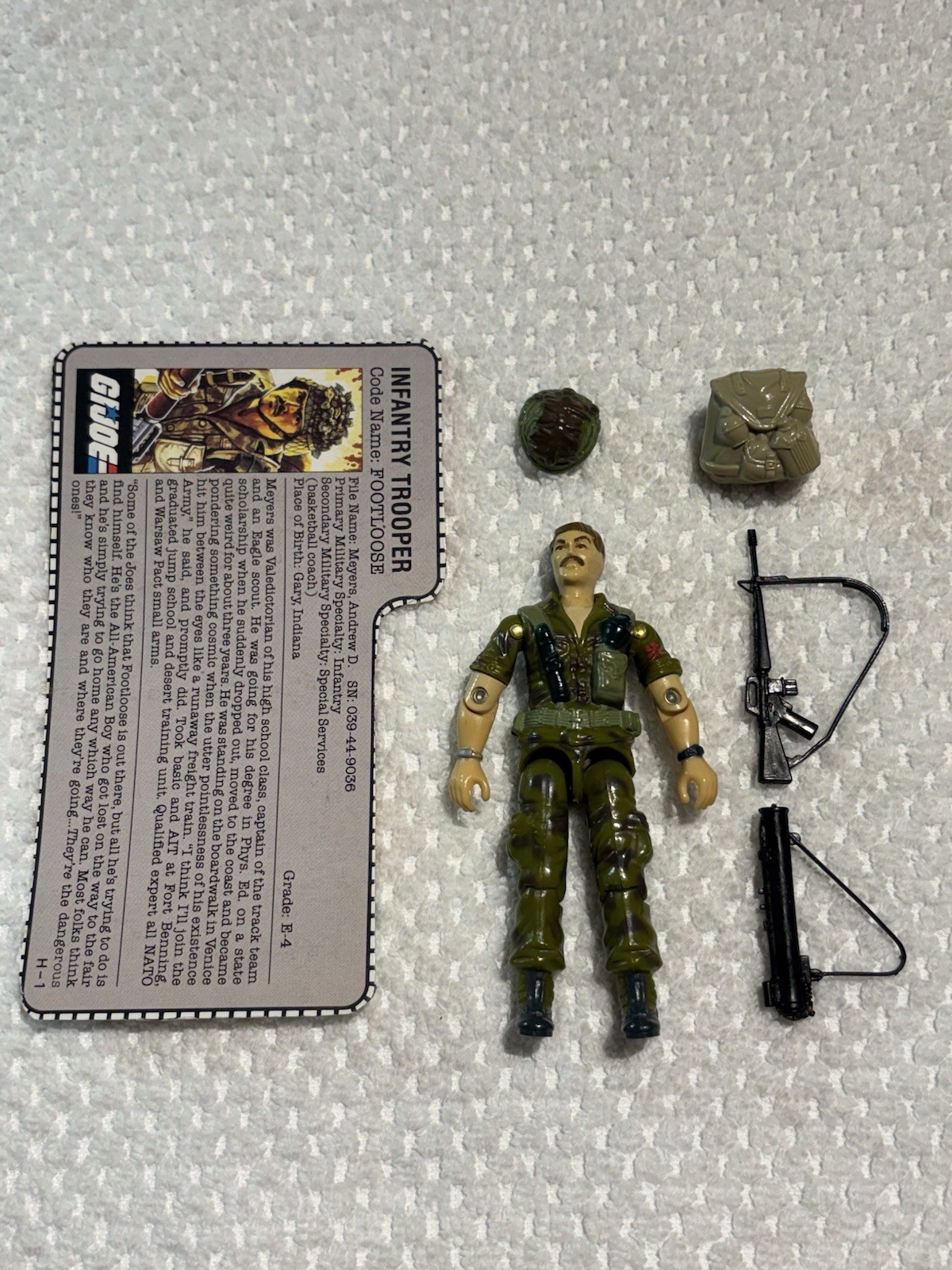 Vintage GI JOE Footloose V1 100% Complete With File Card Hasbro 1985 Vintage GI JOE Footloose V1 100% Complete With File Card Hasbro 1985