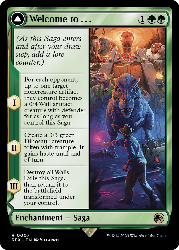 x1 Welcome to . . . // Jurassic Park REX MTG 7 BORDERLESS RARE M/NM 1x x1 Welcome to . . . // Jurassic Park REX MTG 7 BORDERLESS RARE M/NM 1x