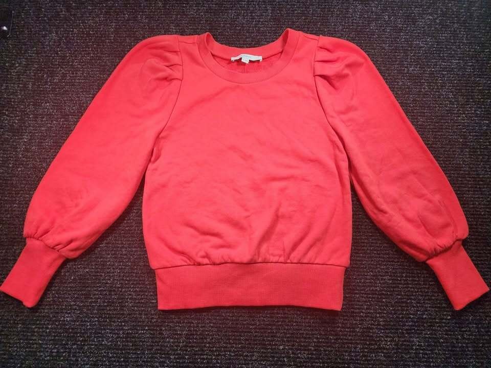 NWT LOFT Red Puff Sleeve Sweatshirt Size XS
