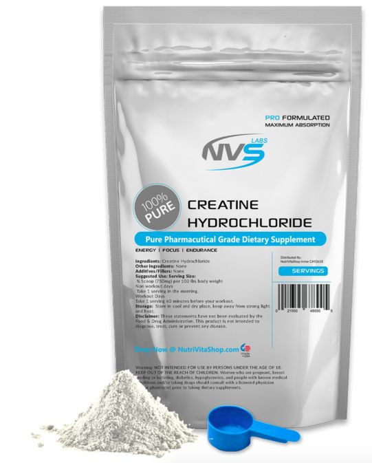 2X 500g (2.2 lb 1000g) NVS CREATINE HYDROCHLORIDE (HCL) 
