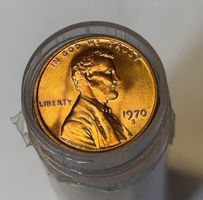 1970 S GEM BU REDLincoln Memorial Cent Coin Roll. Exceptional Quality 1970 S GEM BU REDLincoln Memorial Cent Coin Roll. Exceptional Quality