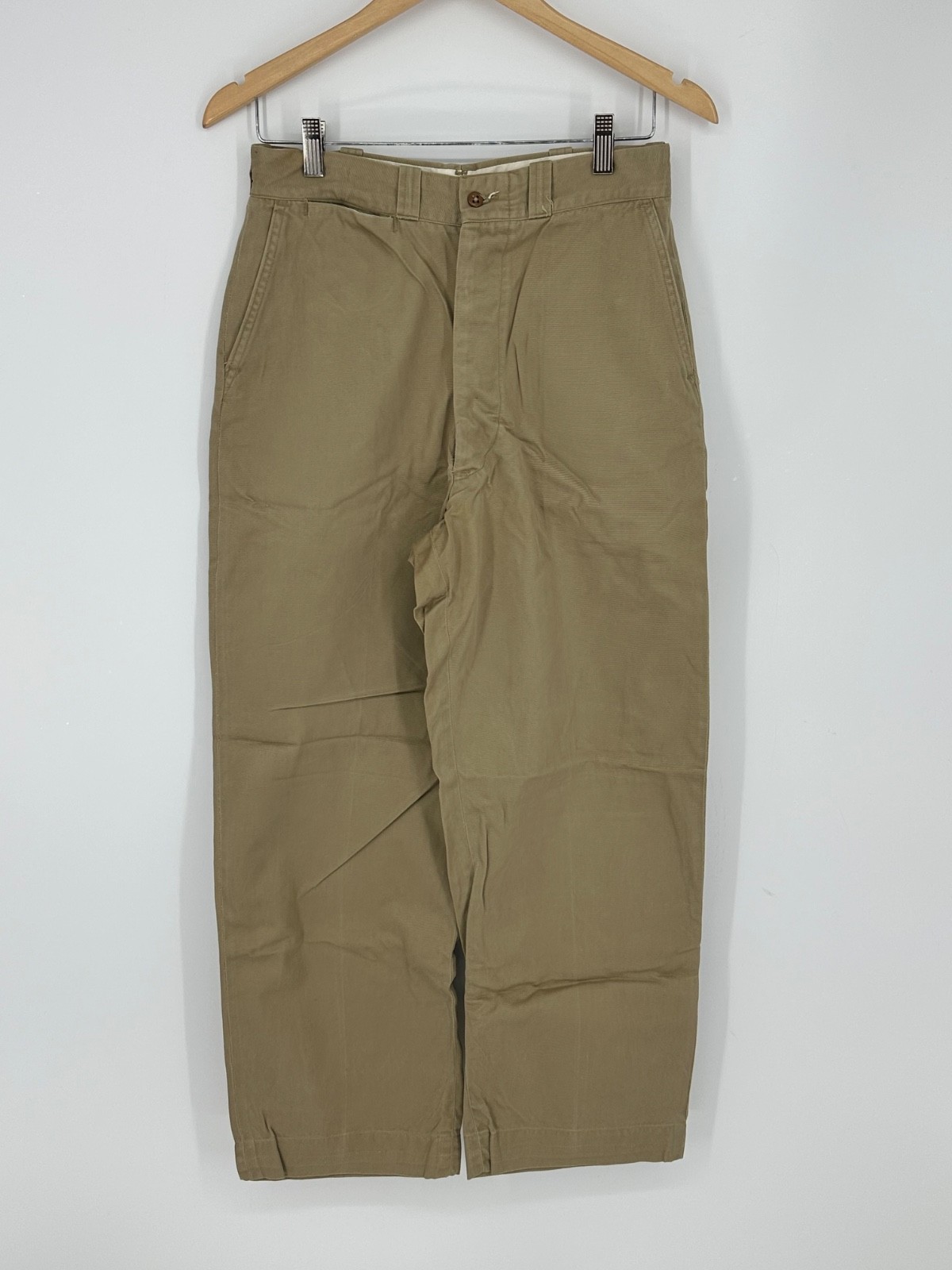 Vintage 1950’s US Army Cotton Twill Button Fly Khaki Trousers Uniform Pants Q4 Vintage 1950’s US Army Cotton Twill Button Fly Khaki Trousers Uniform Pants Q4
