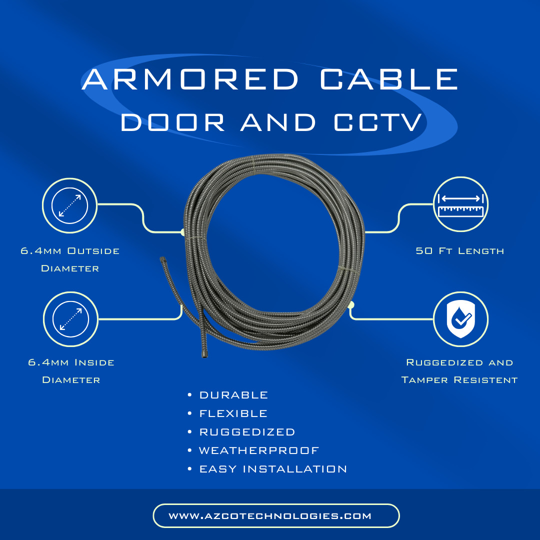 Flexible Steel Armored Cable Conduit, 50\', CCTV, Door Contacts, Security Flexible Steel Armored Cable Conduit, 50\', CCTV, Door Contacts, Security
