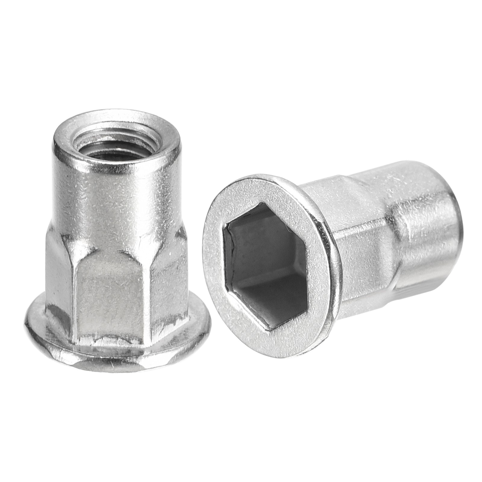 60pcs M6 Half Hex Body Rivet Nuts 304 Stainless Steel Threaded Insert Nuts