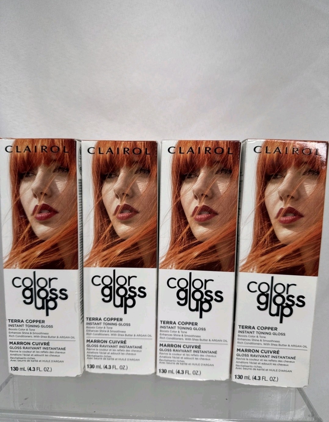 (4) Clairol Terra Copper #5525 Gloss Up Temporary Hair Color Toning Gloss (4) Clairol Terra Copper #5525 Gloss Up Temporary Hair Color Toning Gloss
