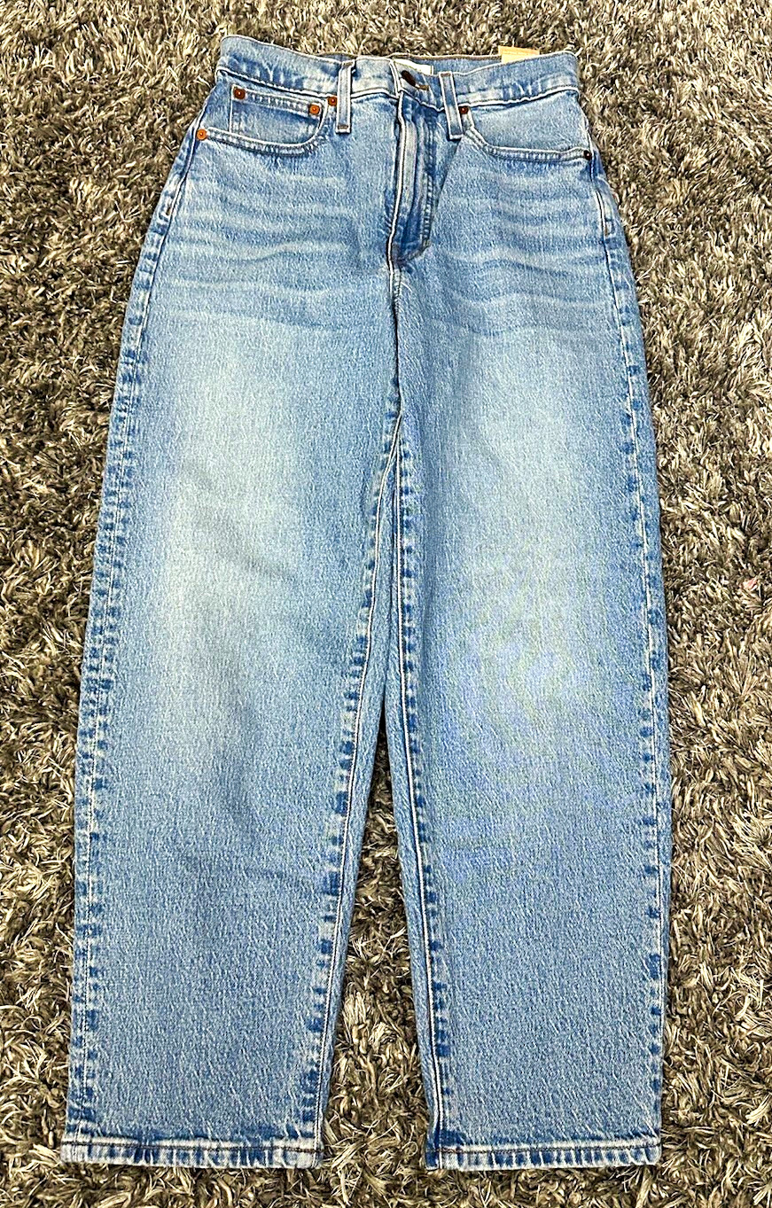 Madewell Women’s Balloon Jeans Size 25 NWT Baggy Wide Leg Light High Rise #1042