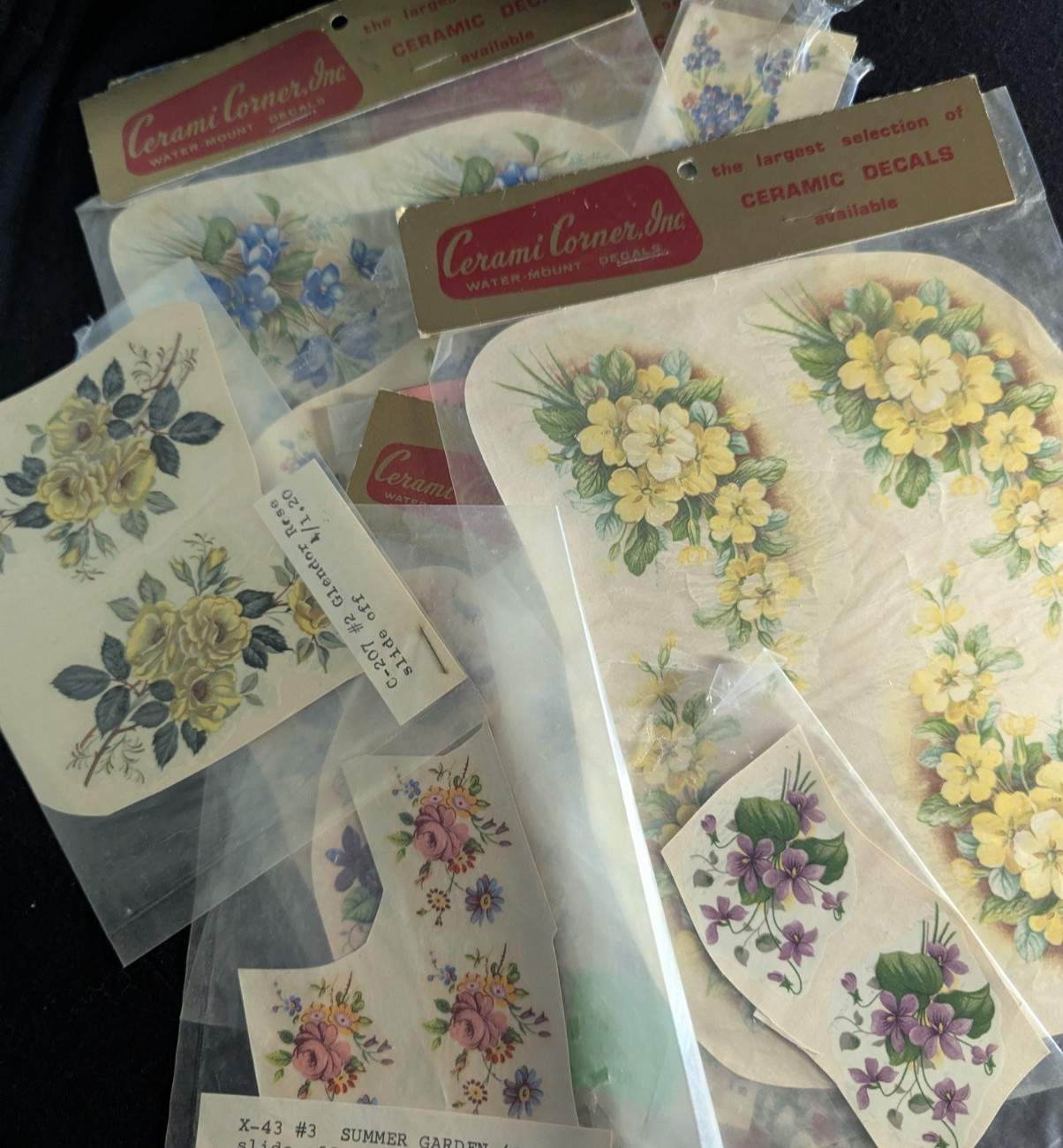 Vintage Ceramic Decal Lot Cerami Corner Inc Floral