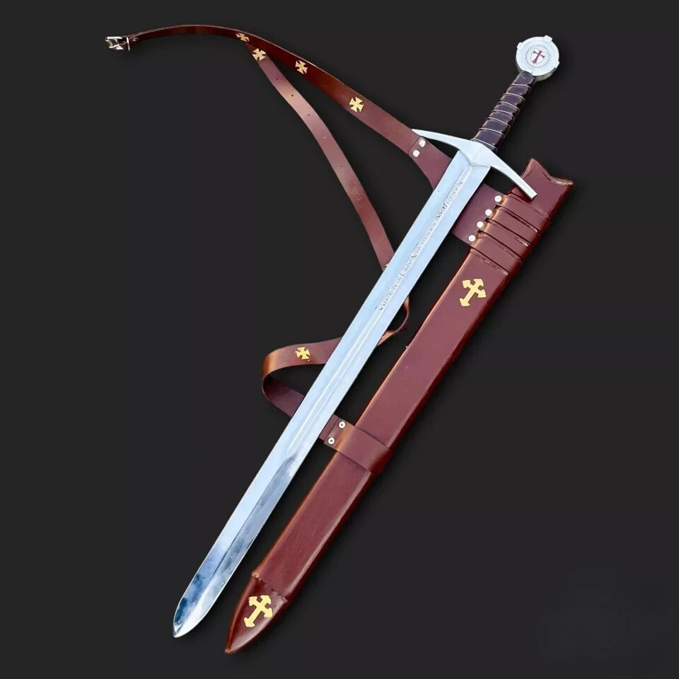 The Accolade Sword of the Knights Templar - Handmade Medieval Sword W/Scabbard