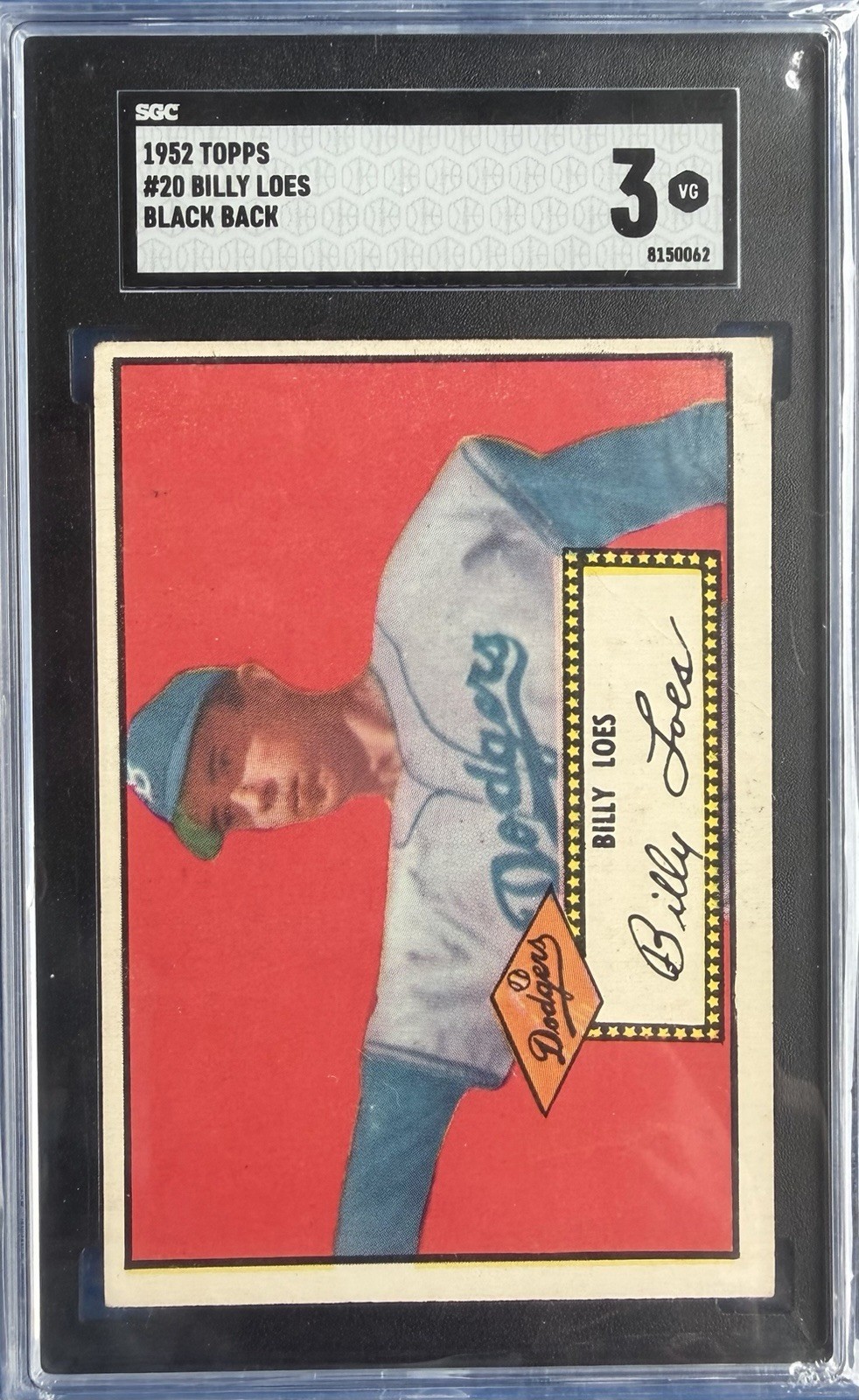 1952 Topps Set Break #20 Billy Loes (Black Back) - SGC 3 (VG) 1952 Topps Set Break #20 Billy Loes (Black Back) - SGC 3 (VG)