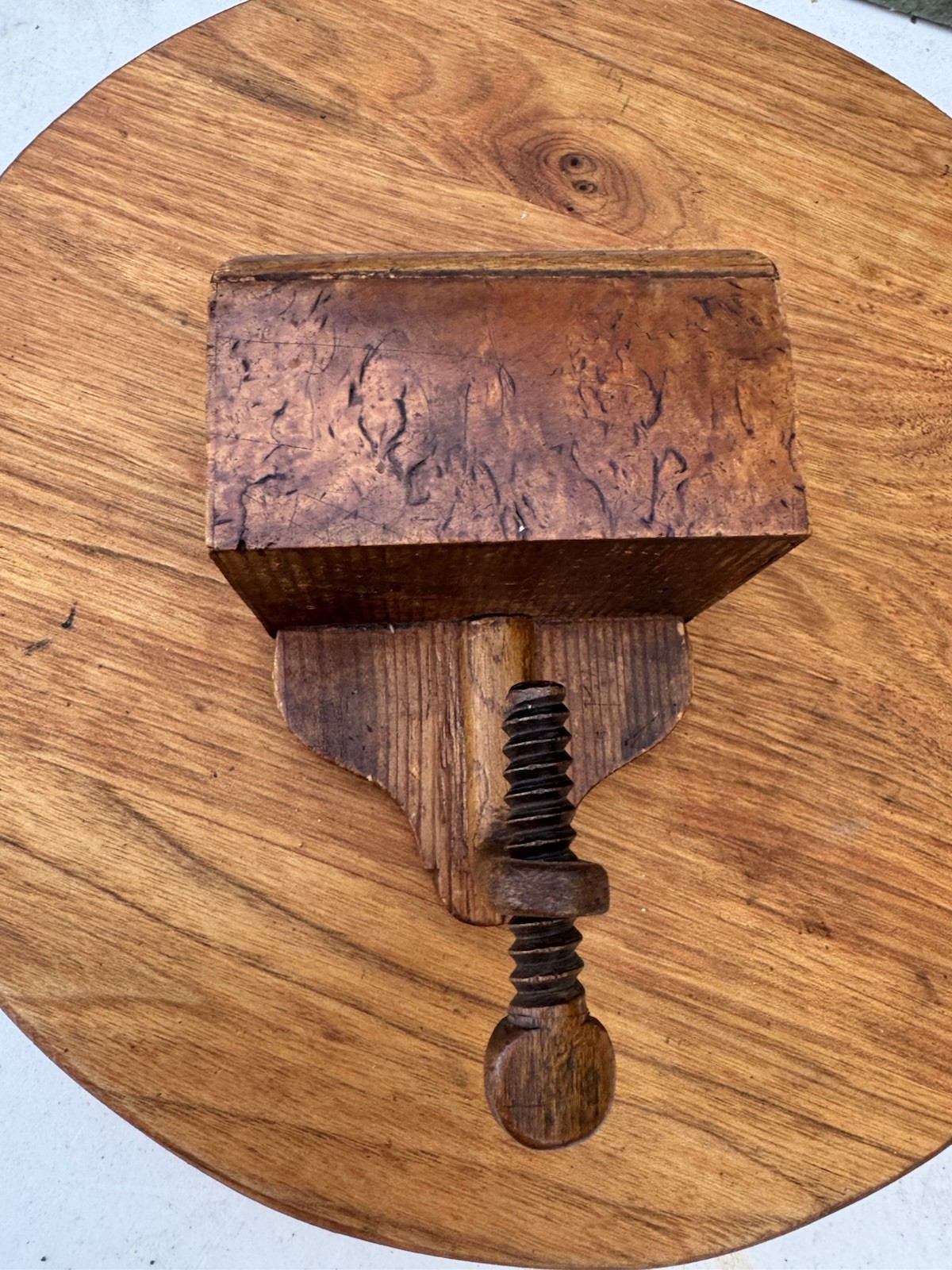 Antique Victorian Wood Sewing Clamp Pin Cushion With Drawer Antique Victorian Wood Sewing Clamp Pin Cushion With Drawer