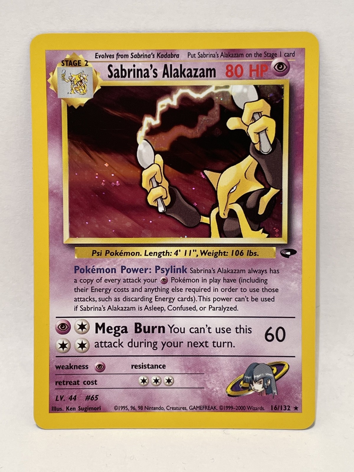 Sabrina's Alakazam 16/132 Holo SWIRL Gym Challenge NM/MINT Sabrina's Alakazam 16/132 Holo SWIRL Gym Challenge NM/MINT