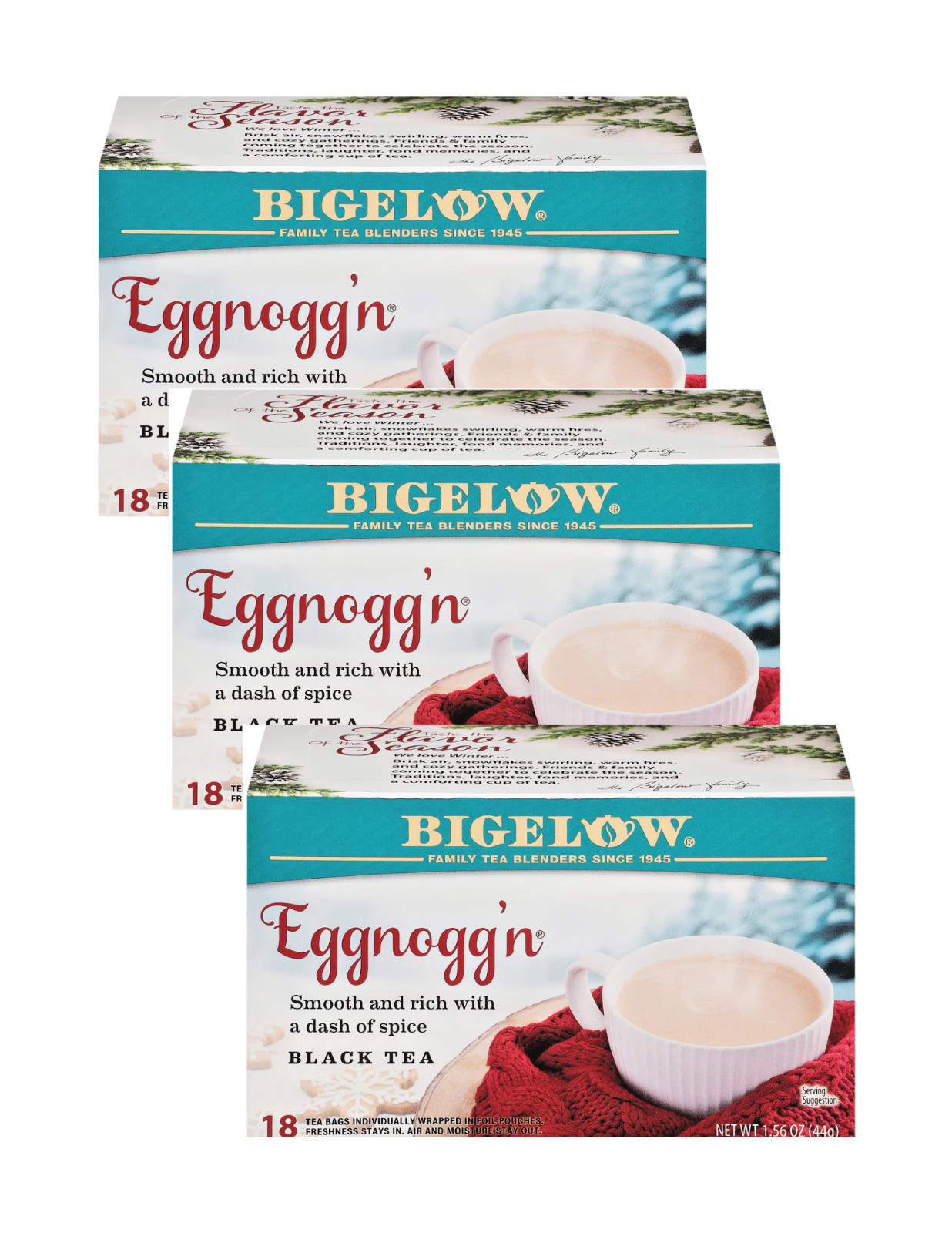 Bigelow Eggnogg\'n  Tea - 18 Per Box - (3) Boxes Total