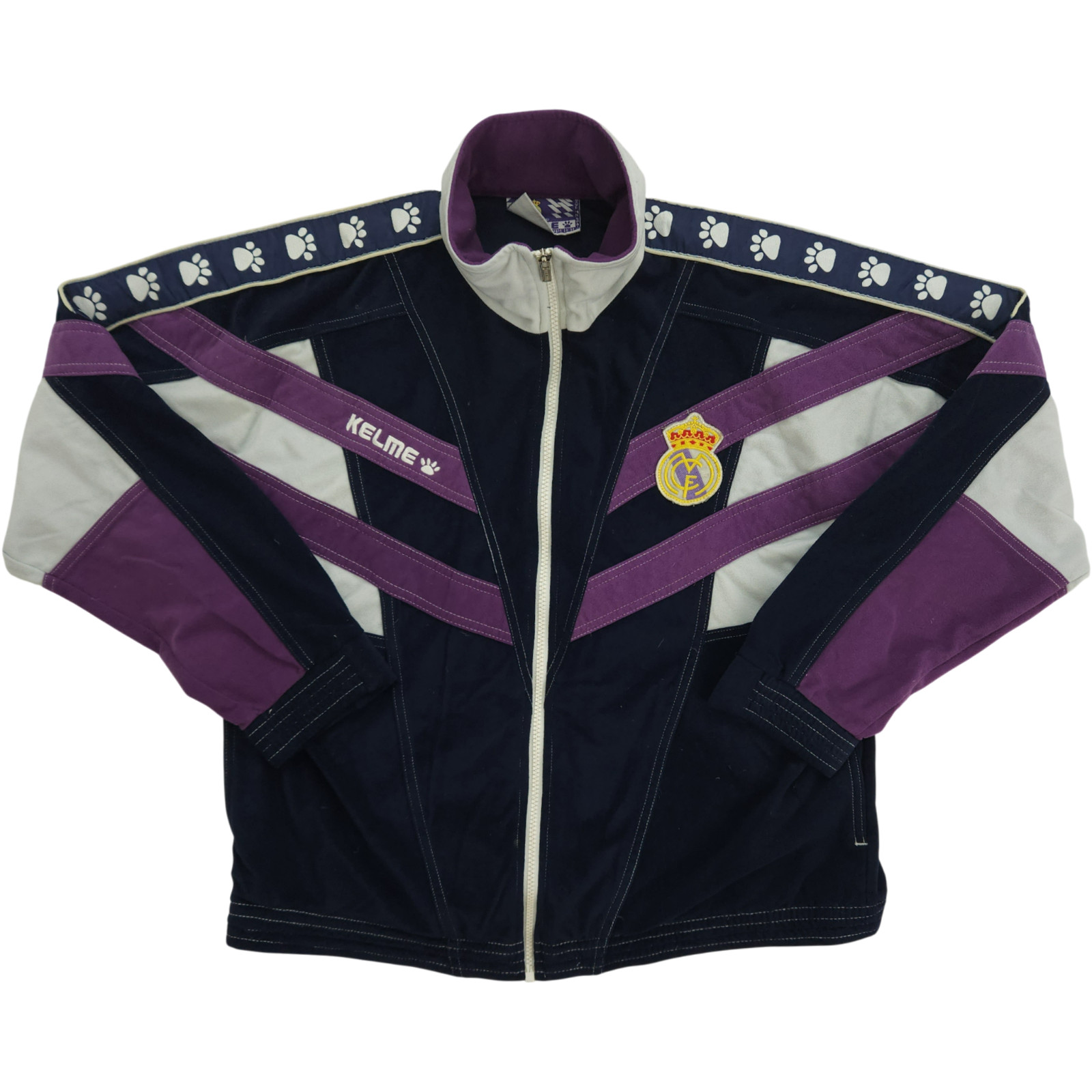 Vintage 1997-98 KELME Real Madrid Fleece Football Soccer Training Track Jacket S
