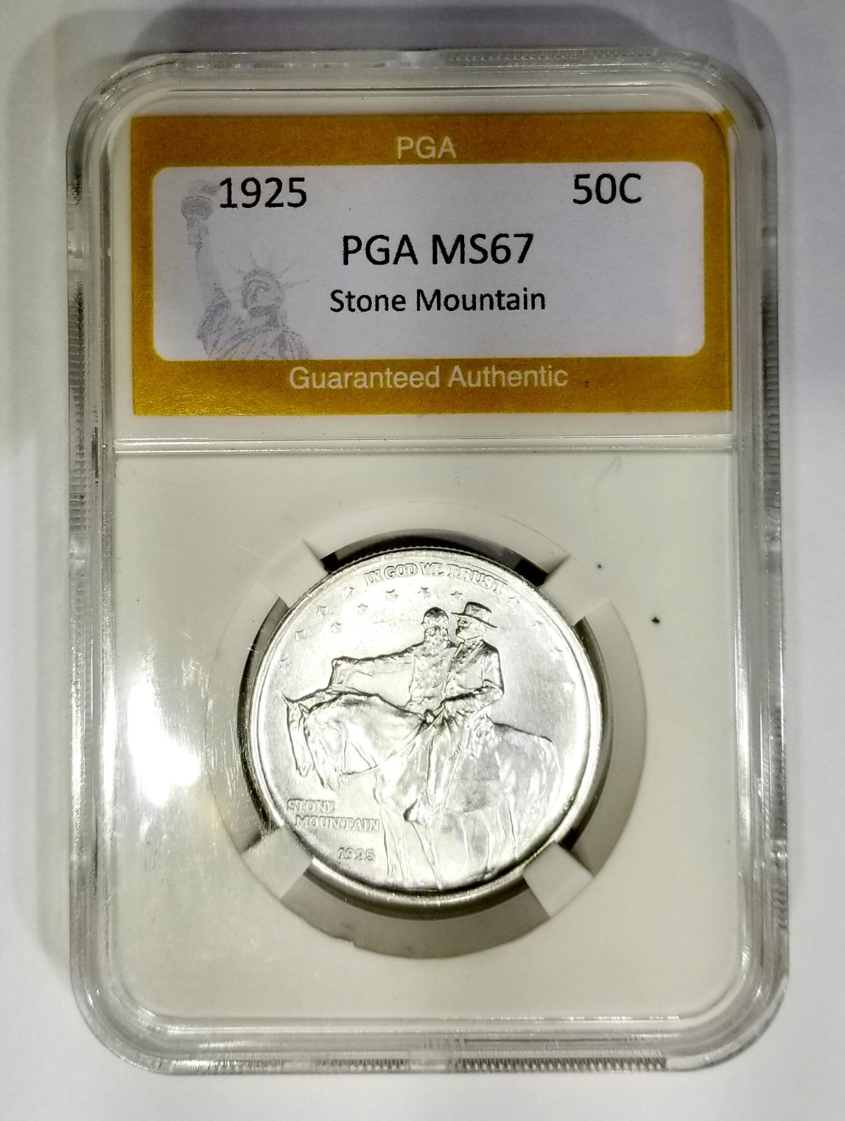 1925 Stone Mountain MS 67 Silver Half Dollar All White PGA 1925 Stone Mountain MS 67 Silver Half Dollar All White PGA