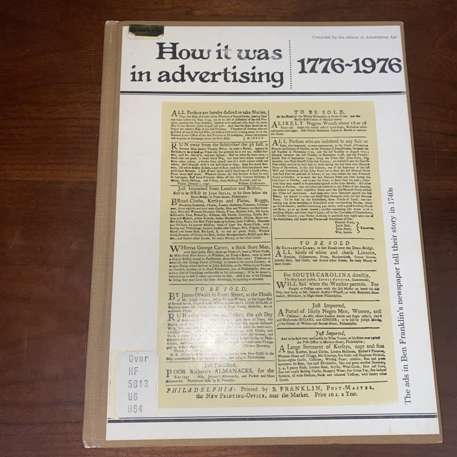 VINTAGE 1976 - How it was in advertising 1776-1976