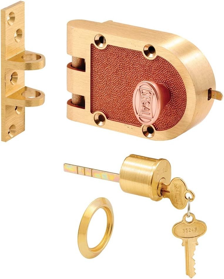 Segal SE 15326 Bronze Deadlock with Single Cylinder and 1 Pack Brushed Brass