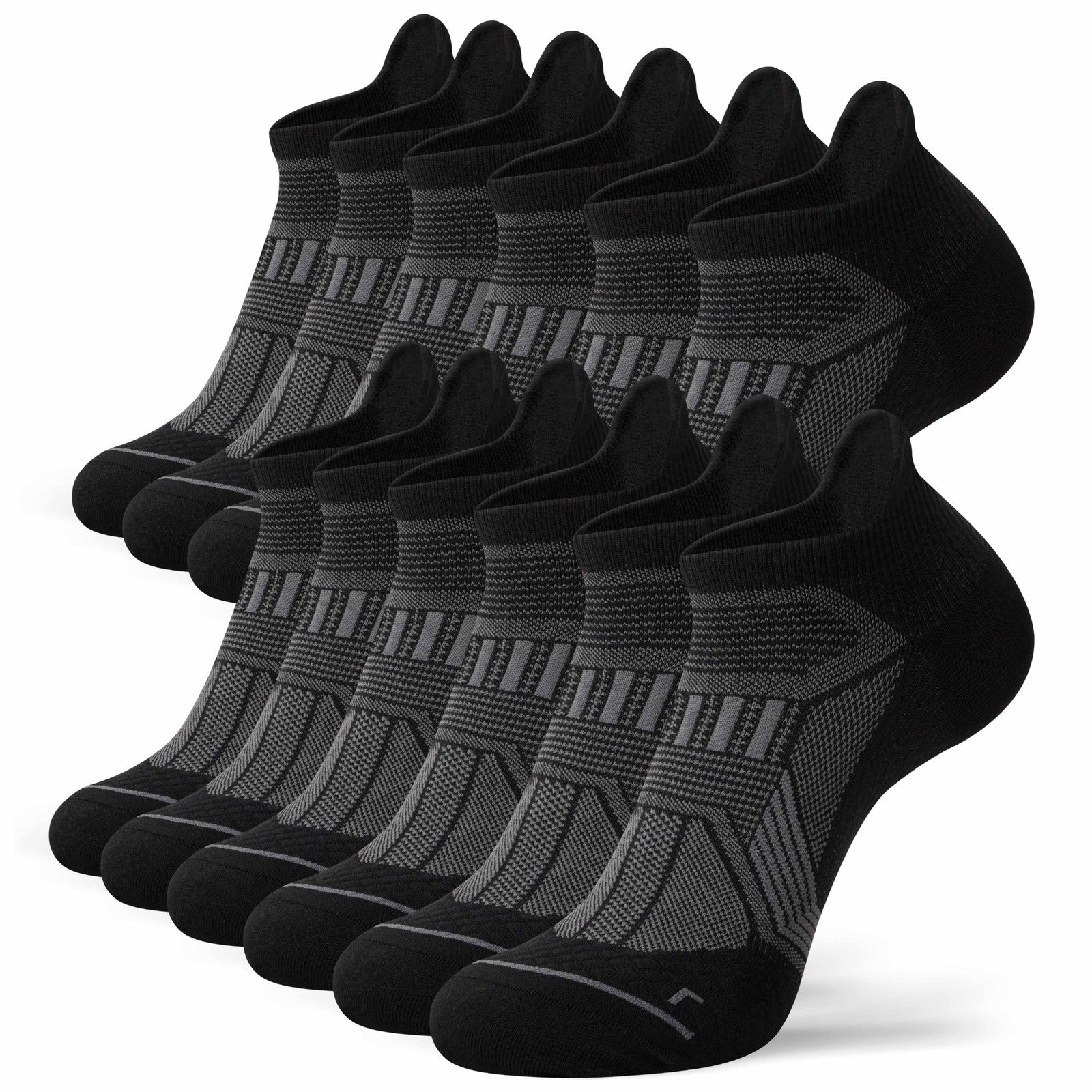 Hylaea Compression Ankle Socks for Running Athletic, 6 Pairs Black Large Hylaea Compression Ankle Socks for Running Athletic, 6 Pairs Black Large