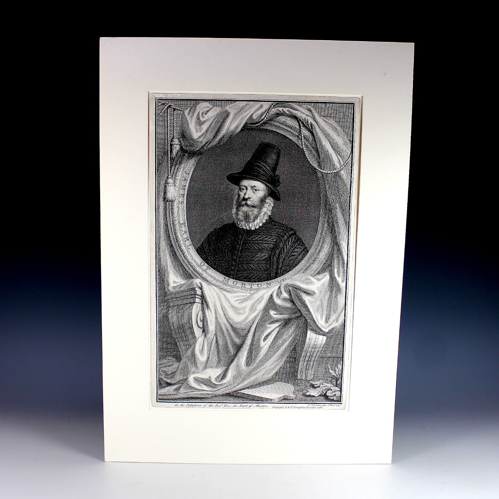 Antique Engraving of Scottish Nobleman James Douglas, Earl of Norton Dated 1741