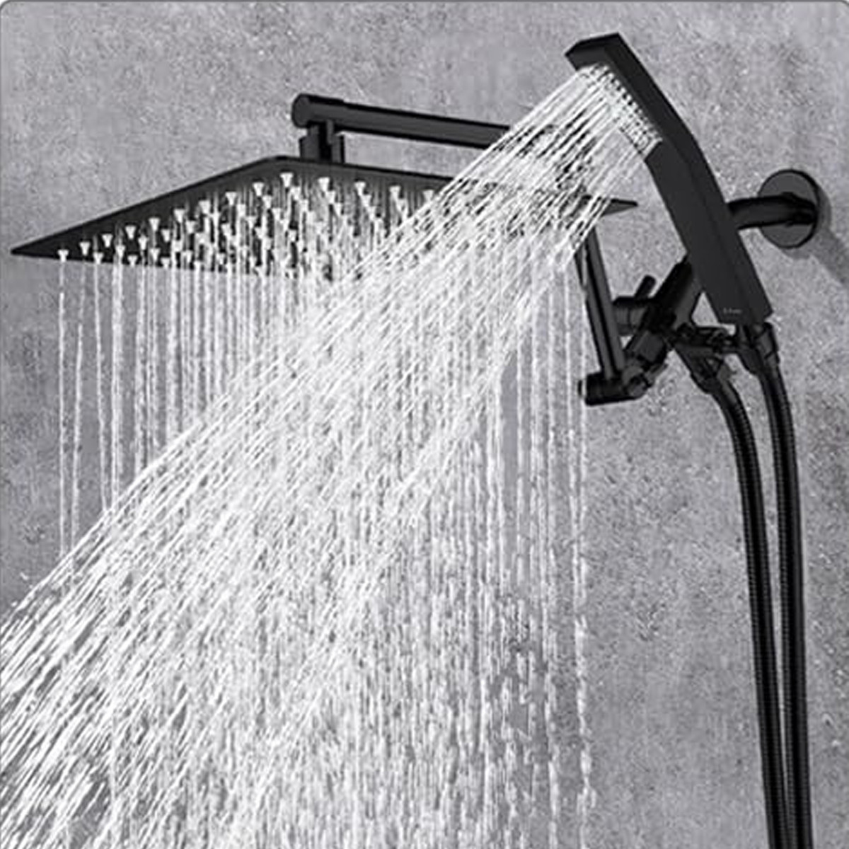 Matte Black 10 In All Metal Rain Shower Head With Handheld Combo Extension Arm Matte Black 10 In All Metal Rain Shower Head With Handheld Combo Extension Arm