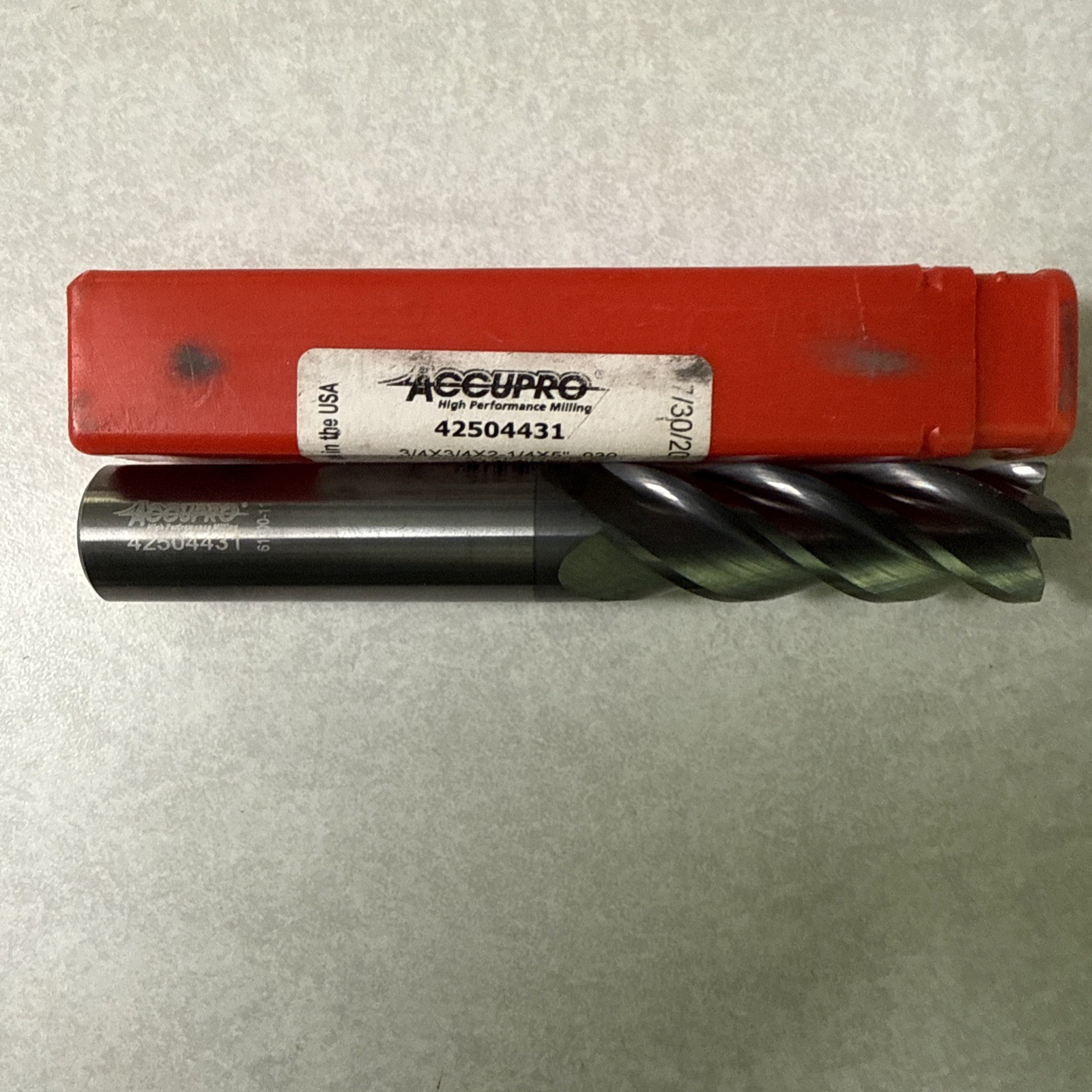 Accupro 3/4 Endmill, 2 1/4” LOC,  .030R, 5” OAL 4 Flute Carbide ALTiCrN CNC Tool