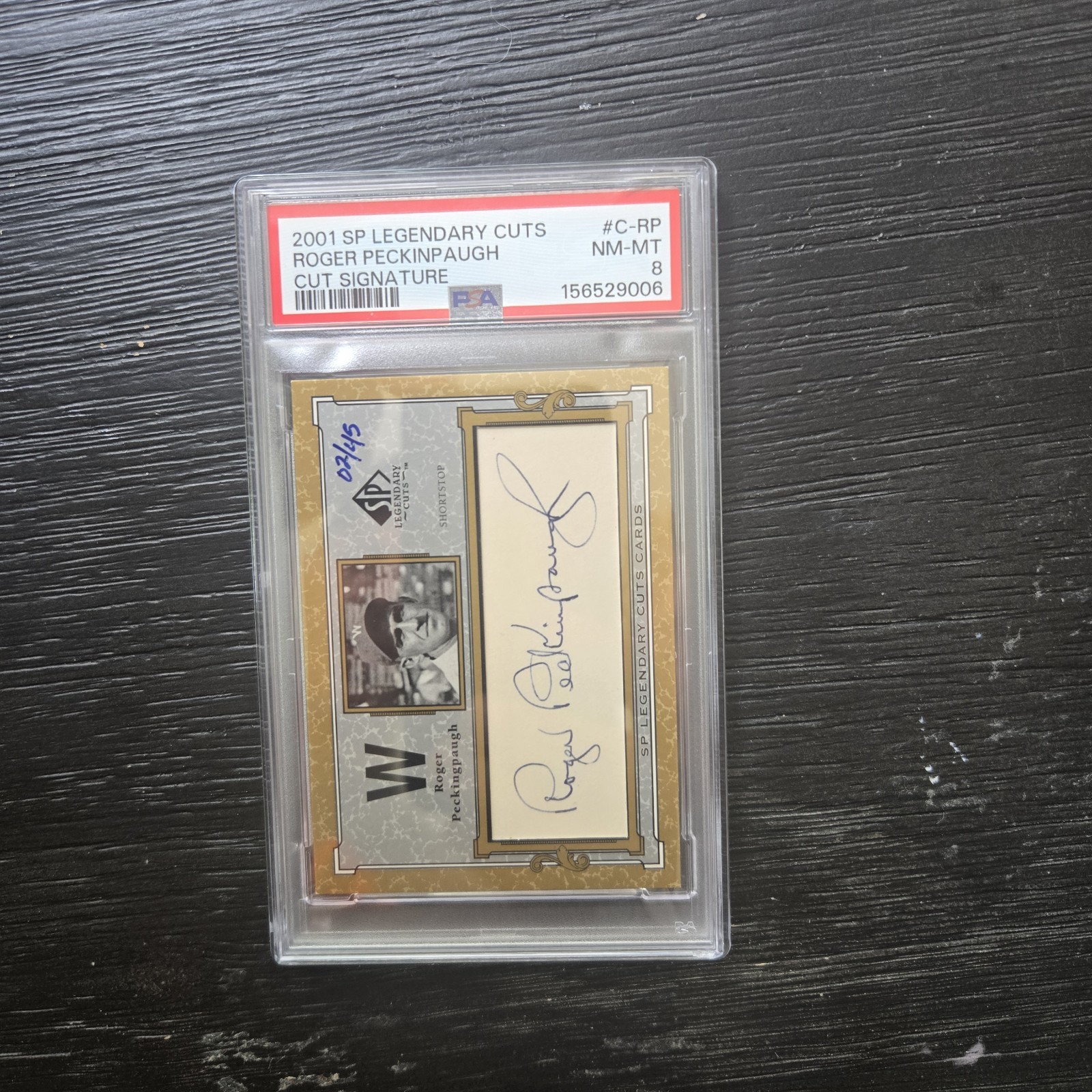 2001 SP Legendary Cuts Legendary Bats Roger Peckingpaugh #JB 2001 SP Legendary Cuts Legendary Bats Roger Peckingpaugh #JB