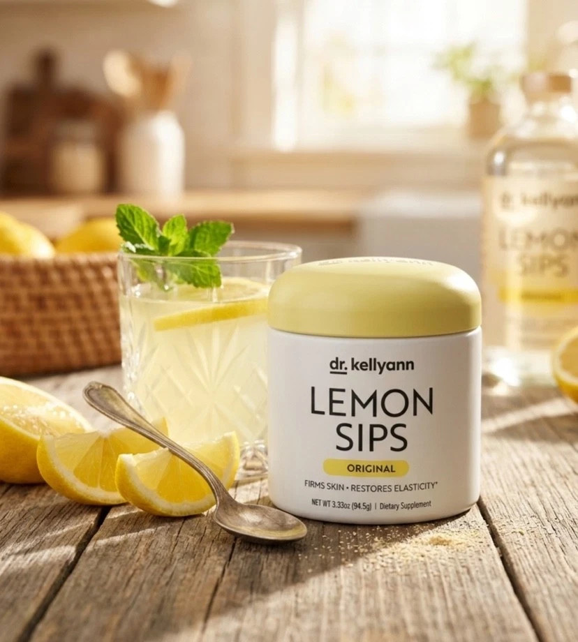 (NEW) DR. KELLYANN Lemon Sips Original Drink Mix Hydrates & Firms Skin EXP 10/26