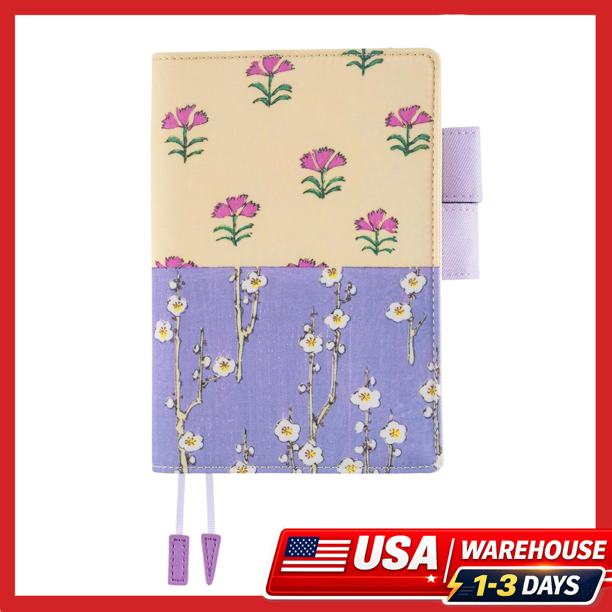 Hobonichi Techo A6 Cover Unsodo Bijutsukai Plum Dianthus Japanese Art Japan Hobonichi Techo A6 Cover Unsodo Bijutsukai Plum Dianthus Japanese Art Japan