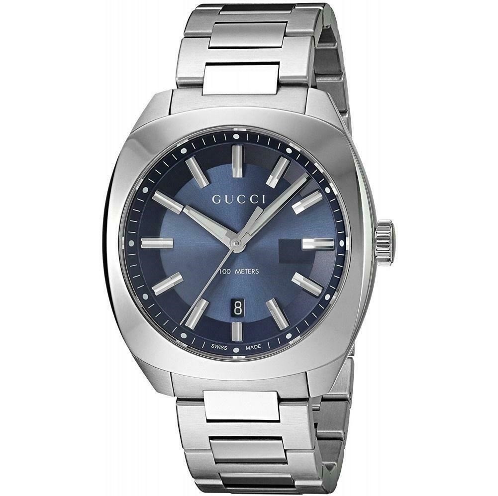 Gucci Men's Blue Dial Stainless Steel Swiss Quartz GG2570 Watch YA142303