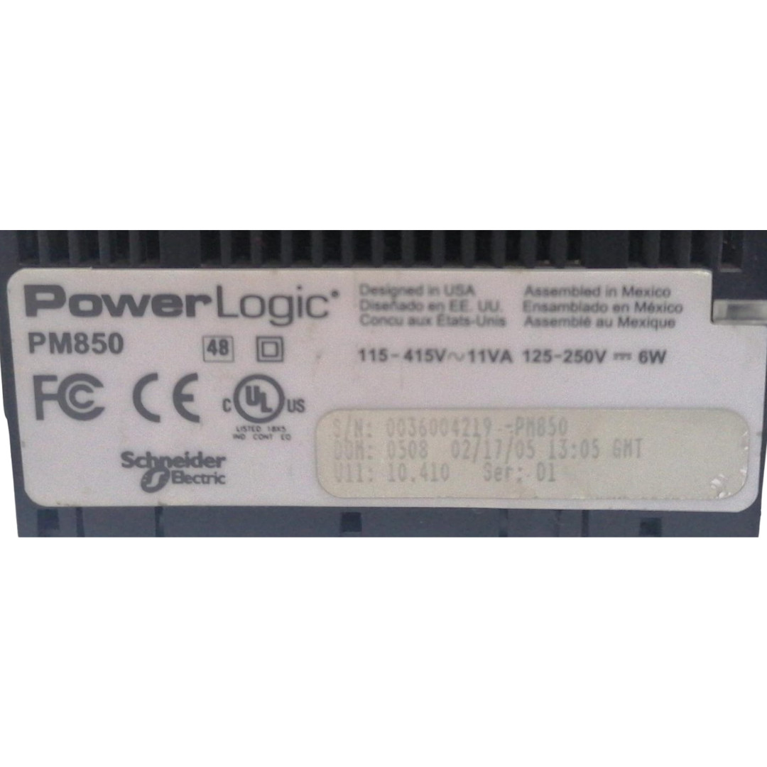 SCNEIDER ELECTRIC PM850 Power Logic PM850 Missing Display SCNEIDER ELECTRIC PM850 Power Logic PM850 Missing Display