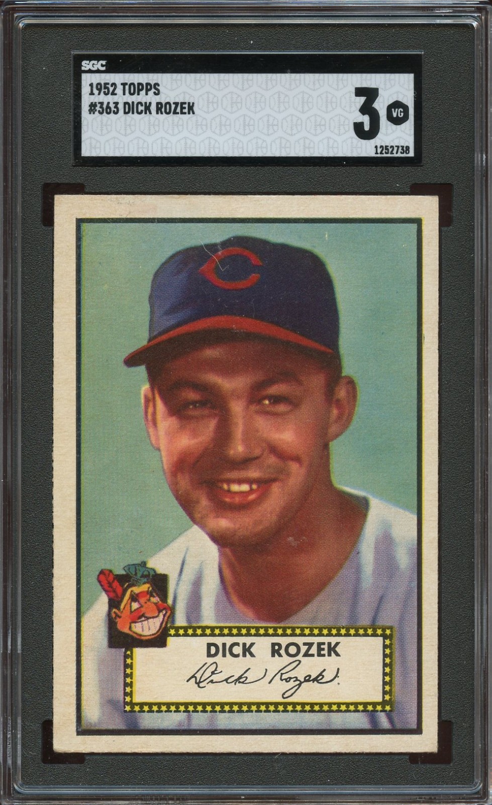 1952 Topps #363 DICK ROZEK graded SGC 3