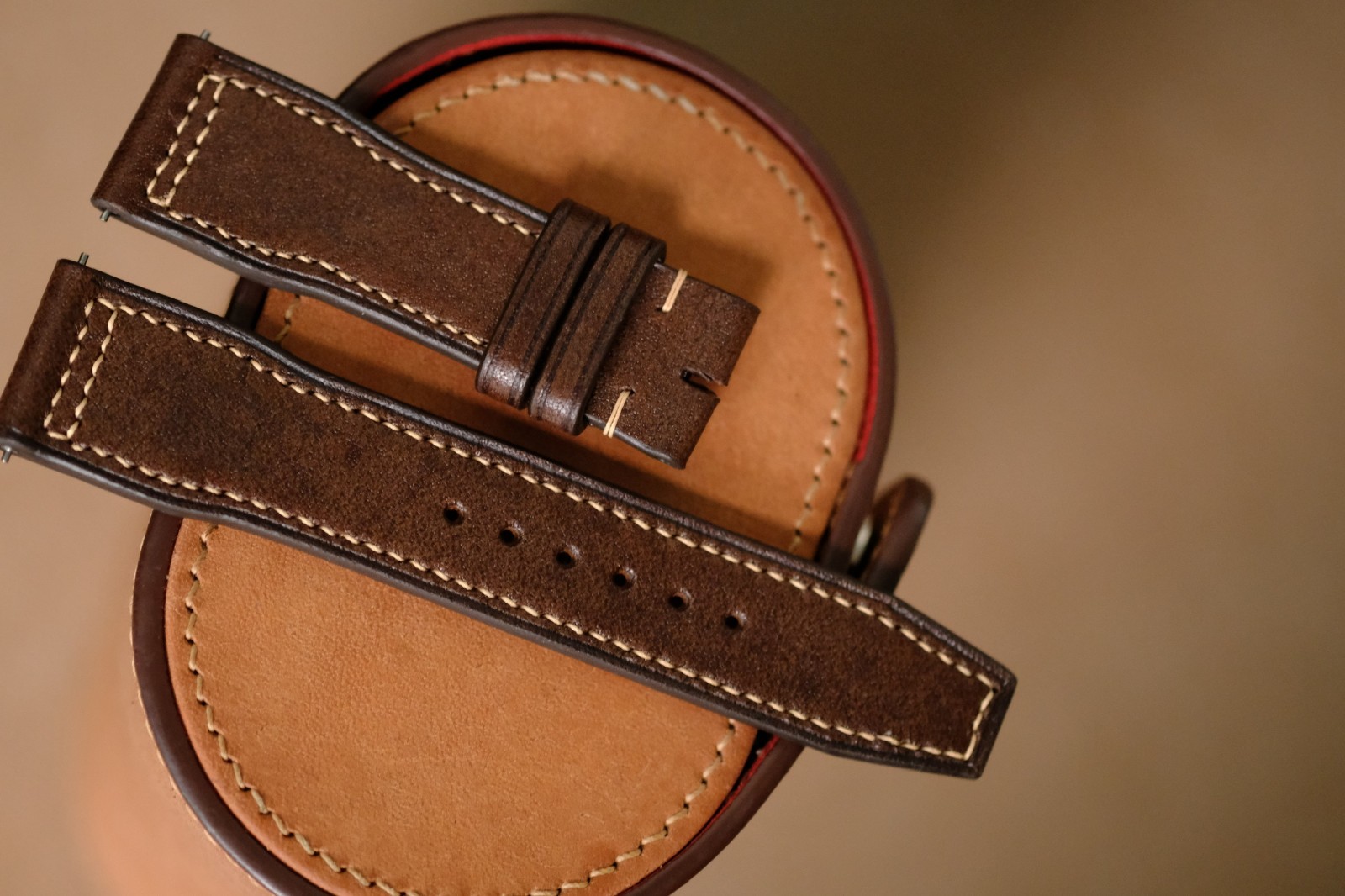 Handmade dark Brown Leather Pilot Watch Strap size 22/20 – Custom size length