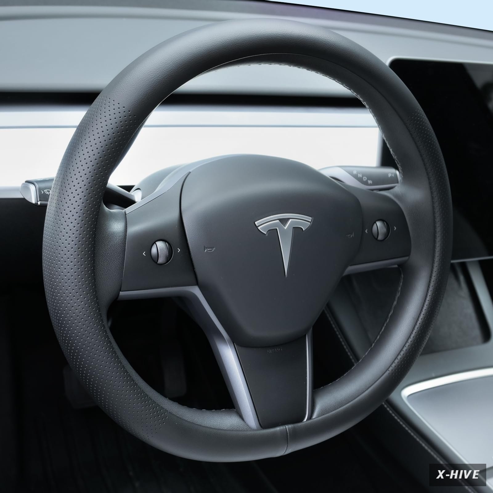 Nappa Leather Steering Wheel Cover Compatible with Tesla Model 3/Y 2016-2025 202