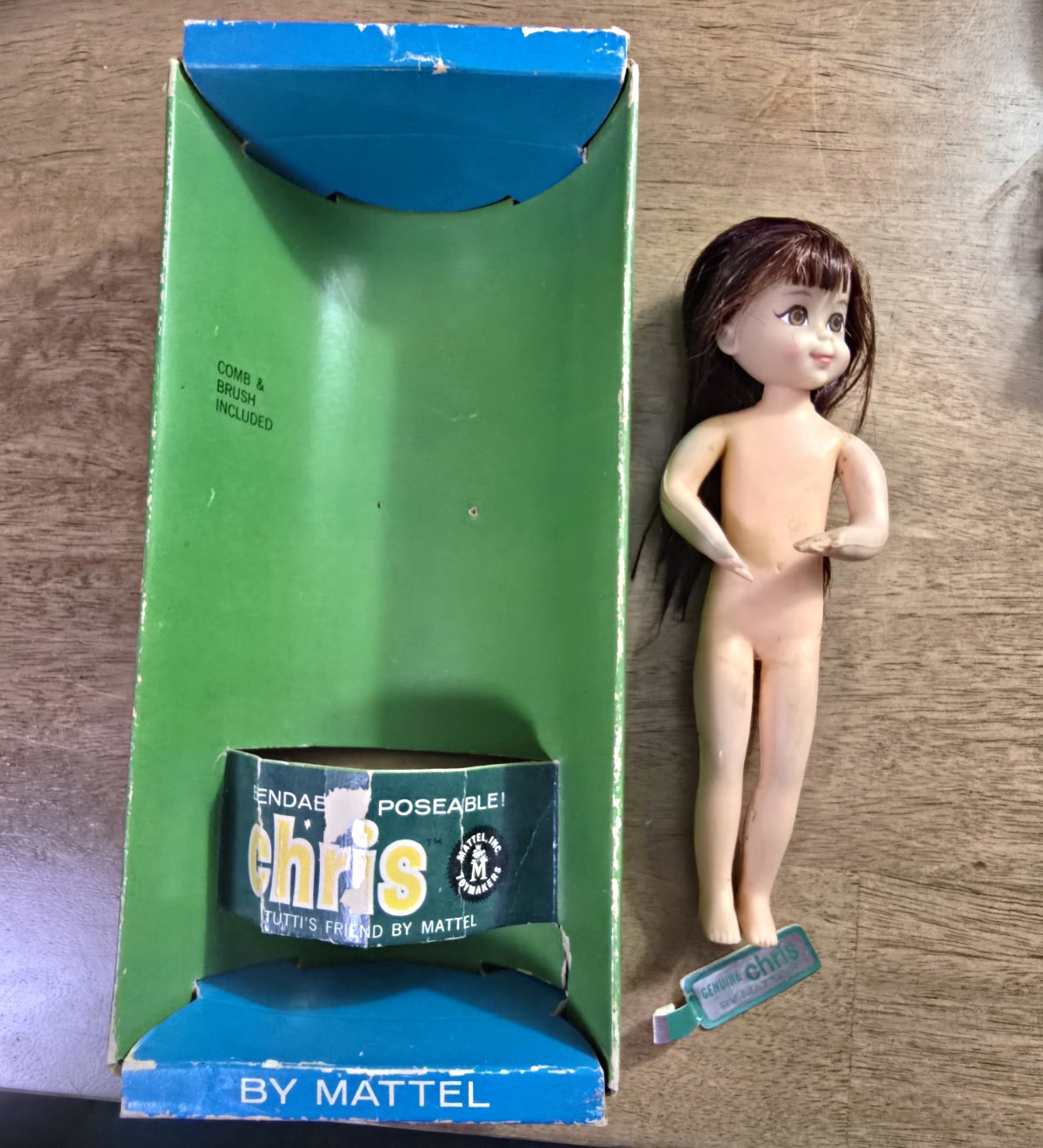 Vintage Mattel Tutti Friend Chris  Doll Poseable w/ Box Wrist Tag Barbie