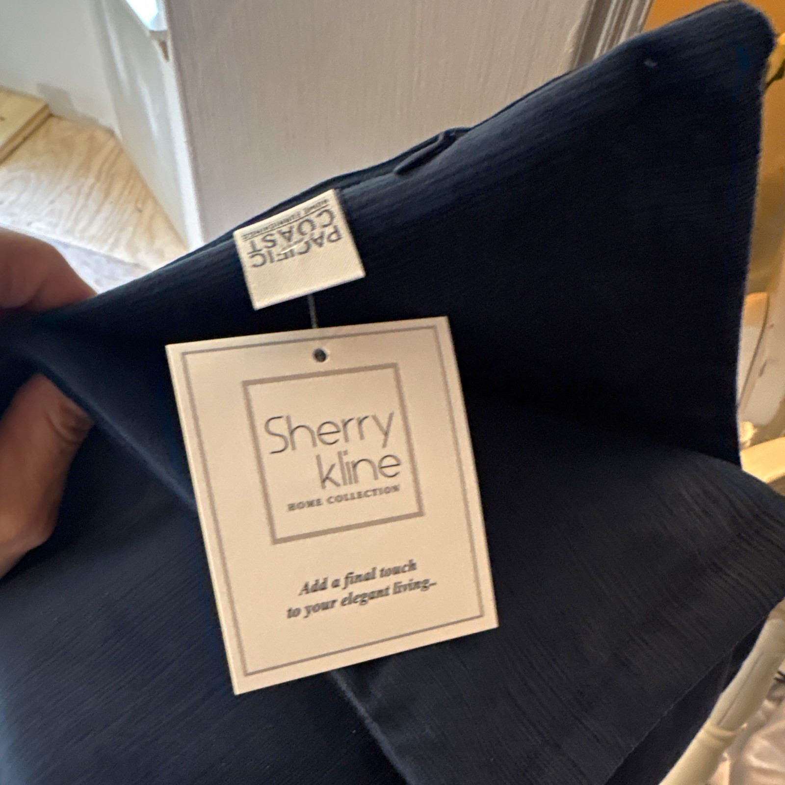 Sherry Kline Standard Navy Blue Textured Velvet Rectangular Pillow Sham Sherry Kline Standard Navy Blue Textured Velvet Rectangular Pillow Sham